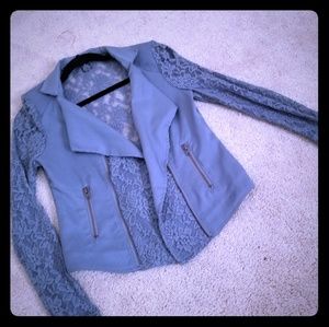 Denim & Lace Blazer Jacket